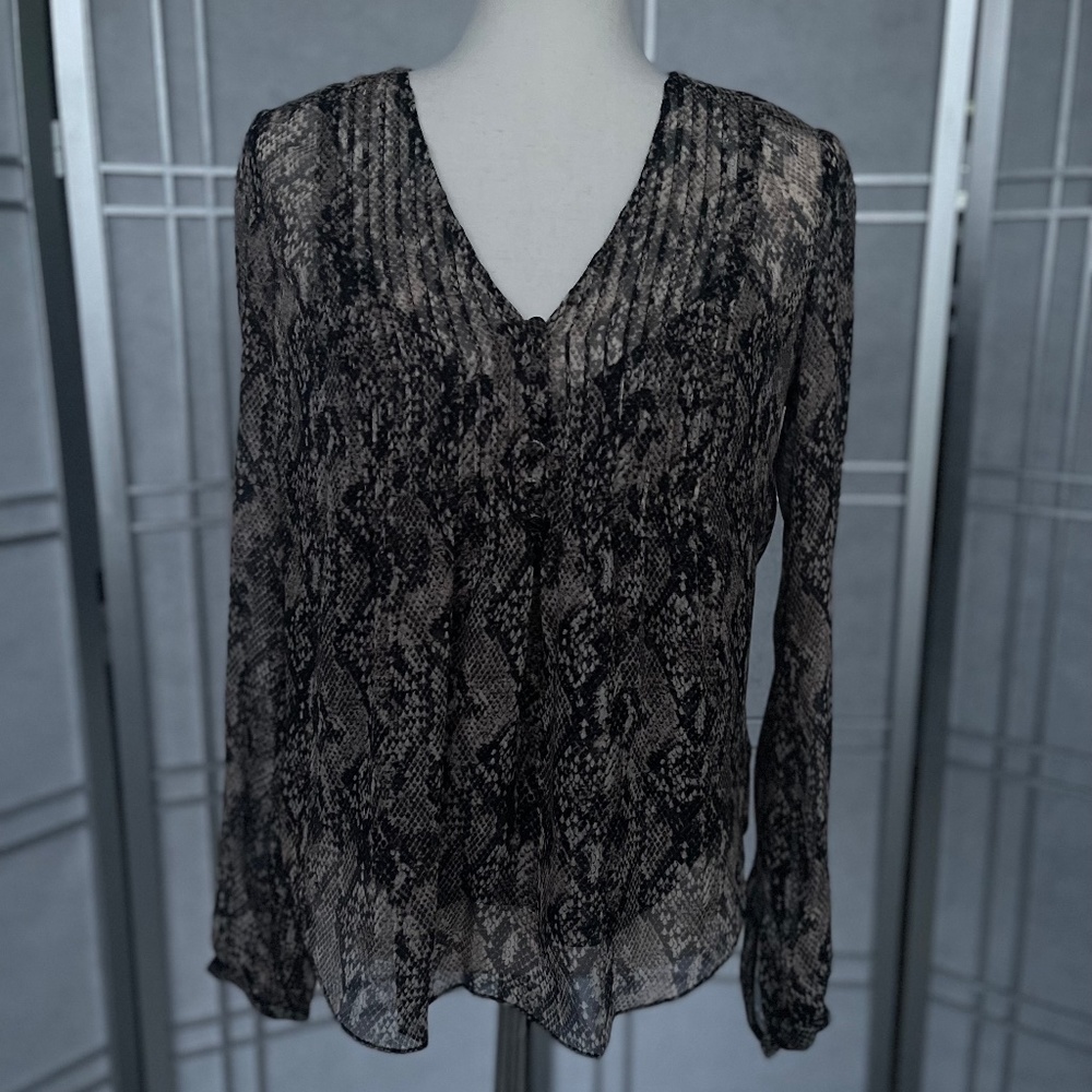 Nwt Veronica Beard Python Print Lowell Blouse Sz 4 - image 1
